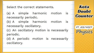 HCV Select the correct statements A simple harmonic motion is necessarily periodic A simple harmonic
