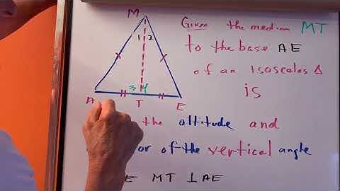 Median to the base of an isosceles triangle