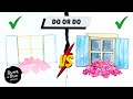 DOs &amp; DOs: How to Draw Realistic Window With Flowers Easy Step by Step | Art Drawing Tutorial