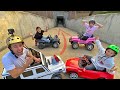 Racing TOY CARS Through Down Hill TUNNELS