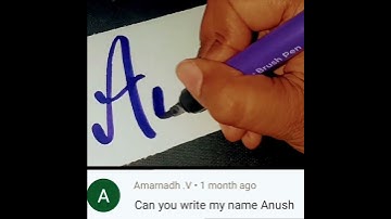 Anush name calligraphy with pen | #calligraphy #handlettering #moderncalligraphy #art #shorts
