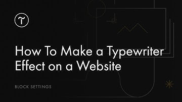 How To Add a Typewriter Effect To a Website | Tilda Tutorial