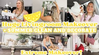 HUGE LIVING ROOM MAKEOVER!!! ROOM TRANSFORMATION + SUMMER CLEAN AND DECORATE 2024 | MarieLove