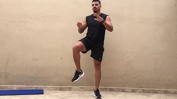Elevação de joelho alternado sem impacto