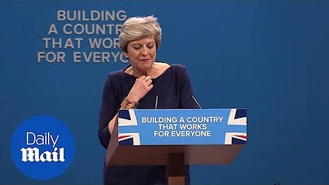 Theresa May suffers coughing fit during conference...