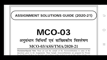 MCO 03 Ignou Solved Assignment 2020-21