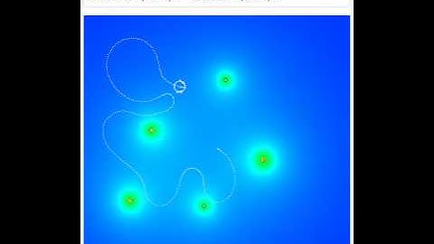 GRN controlled chemotaxis example (with scent gradient map)