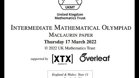 UKMT Maclaurin Olympiad 2022