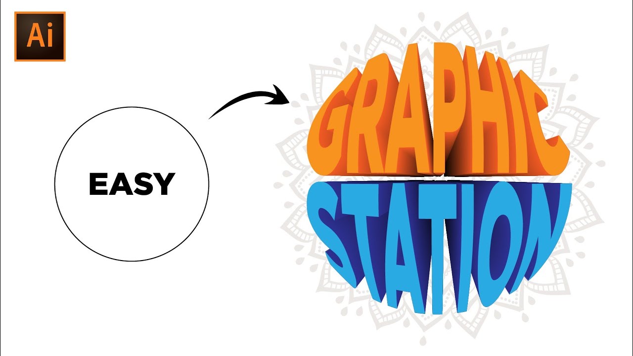 3D Text Effect in Adobe Illustrator - YouTube