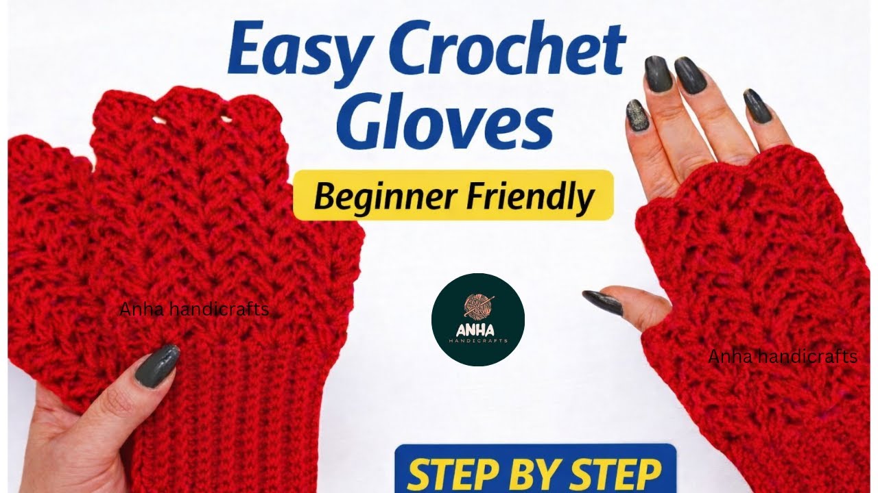 💯Easy Crochet Gloves for Beginners | Step by Step Tutorial