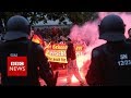 German rival protests end in violence - BBC News
