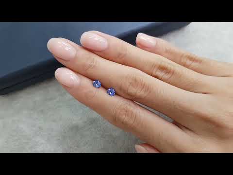 Pair of Cornflower blue sapphires in oval cut 0.62 ct, Sri Lanka Video  № 1