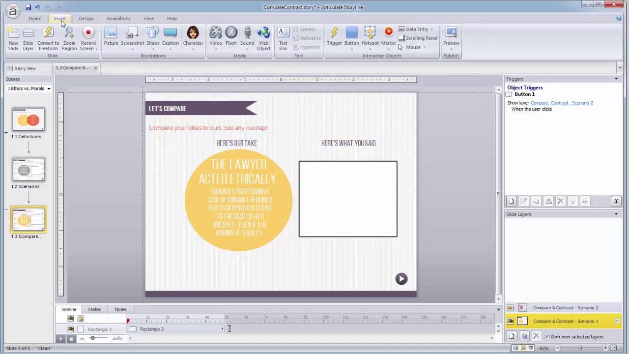 articulate synonym Articulate Storyline: How to Create a Compare and Contrast Exercise