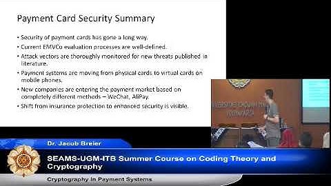 SEAMS-UGM-ITB Summer Course on Coding Theory and Cryptography - Day 10 (Session 1)