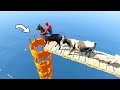 Gta5 horse animals  spiderman jump into pipe