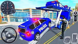 US Police Car Transporter Driving - Police Trailer Truck Driver Simulator 3D #1 - Android Gameplay screenshot 5