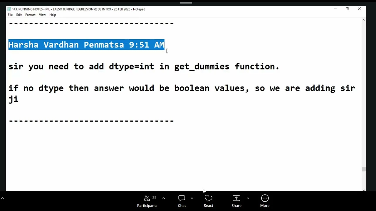 ML Lasso and Ridge Regression and Deep learning Introduction