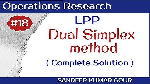 Dual simplex method | solution of LPP | Lecture.18