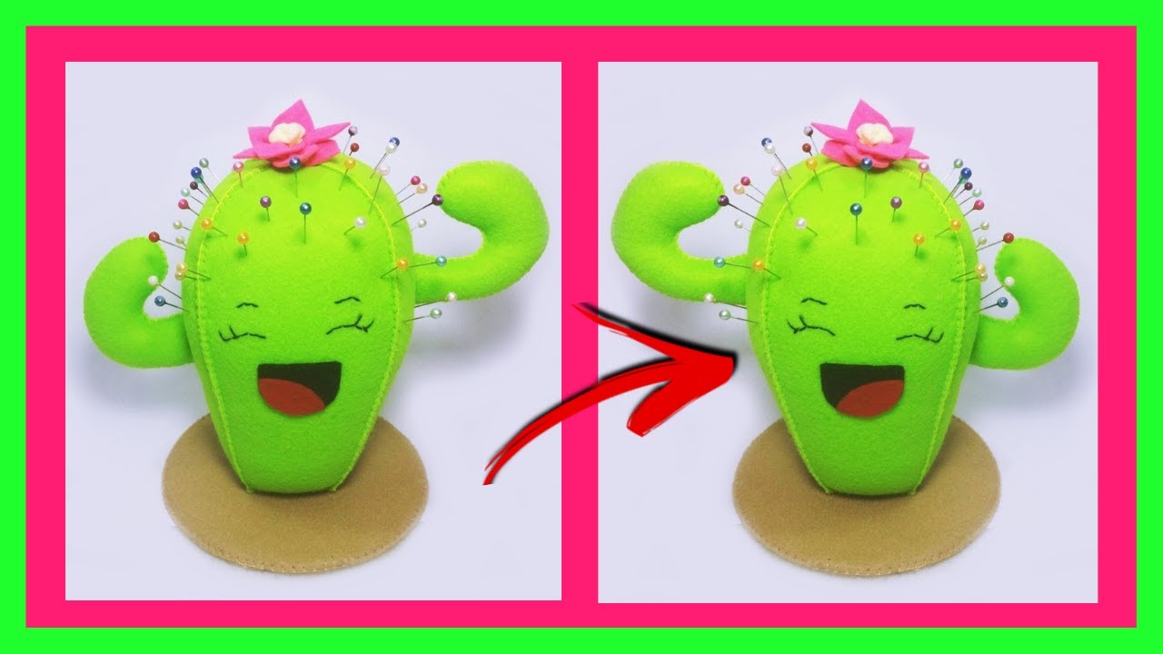 Alfineteiro de Feltro em Formato de Cacto | Costura Criativa Passo a Passo