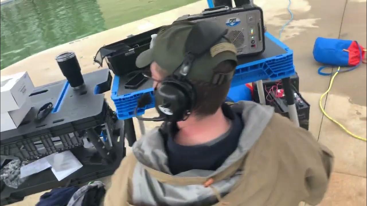 A public safety dive team training with hardline OTS communications