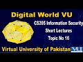 CS205 Information Security Short Lectures Topic No 16