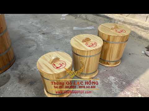 Video BÁN THÙNG GỖ ĐỰNG GẠO PHONG THUỶ 10Kg-50Kg BỀN ĐẸP - youtube