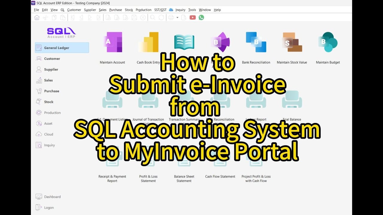 How to Submit e-Invoice from SQL Accounting System to MyInvoice Portal ...