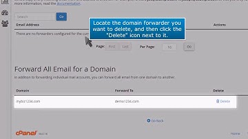 How to delete a domain forwarder in cPanel