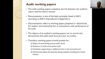 Review of Audit notes and Working papers
