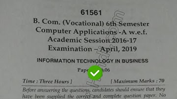 2019 Mdu BCom CA 6th Sem Information Technology Question Papers