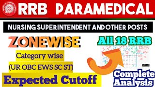 RRB Paramedical 2026 Zonewise Expected Cutoff 🔴 Nursing Superintendent ✅ Cut-off #RRBNursing