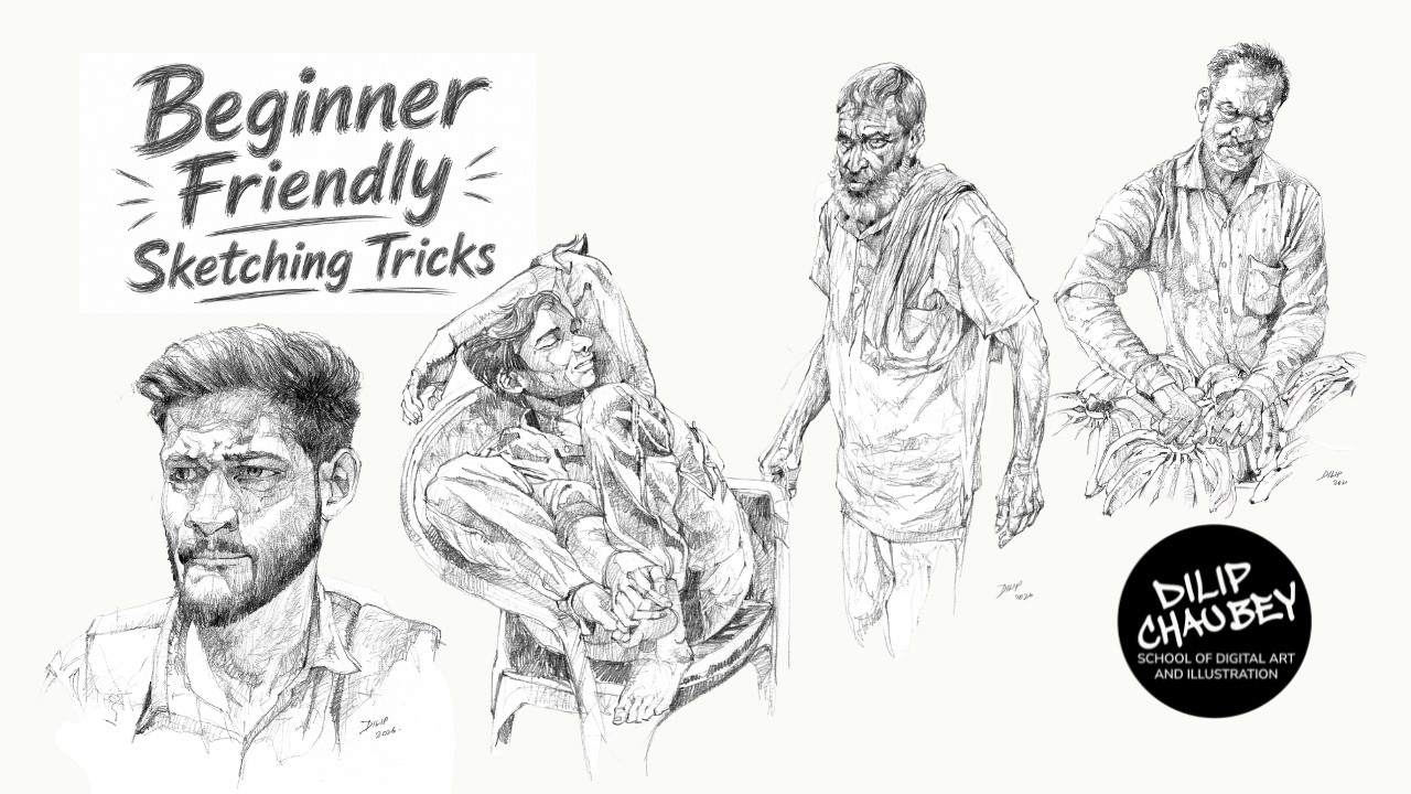 Easy Sketching Practice for Beginners | Graphite Pencil Art | Dilip ...