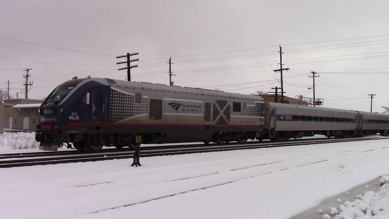 Amtrak 4626 North in Sturtevant, WI 1/25/20 YouTube
