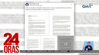 Thumbnail for Zaldy Co, ipinakita ang sulat umano kay PBBM para sabihing ang  insertions ay pagsunod... | 24 Oras