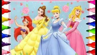 Disney Princess for kids Coloring pages| Children Girls Learning Colours Markers Fun Art Activitites screenshot 4