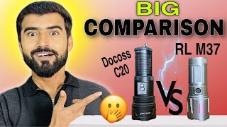BIG COMPARISON 😳|| Docoss C20 Metal Torch || Rock Light RL-M37 Torch || Best Torch Light In India screenshot 4