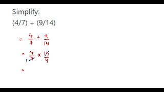 Simplify: (4/7) / (9/14) // how to divide fraction // how to divide rational numbers