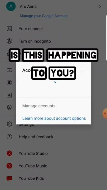 #shorts youtube channels not showing/ error fetching channel list for account tap to try again