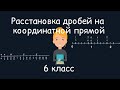 Расстановка дробей на координатной прямой, 6 класс