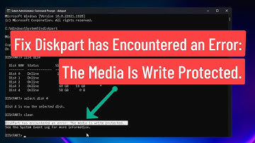 Fix Diskpart has encountered on error: The media is Write Protected Error