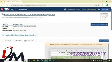 Excel 2021 In Practice - Chapter 3 Independent Project 3-4 | SIMnet Excel Assignment Help & Guide
