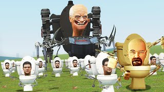 WALTER WHITE SKIBIDI TOILET VS UPGRADED TITAN CAMERAMAN AND OTHER BOSSES In Garry's Mod