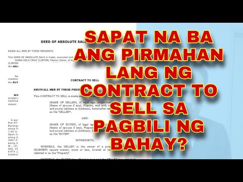 Ano ang pagkakaiba ng CONTRACT TO SELL AT CONTRACT OF SALE | Bakit mahalagang malaman ang pagkakaiba