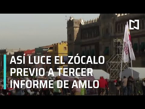 Seguidores de AMLO llegan al Zócalo CDMX previo a Tercer Informe - Por las Mañanas