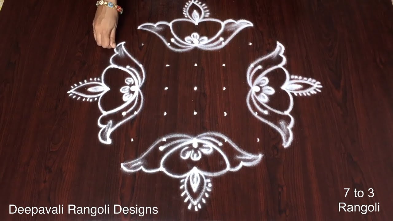 Deepawali Muggulu Rangoli Easy
