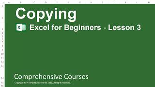 Copying - Excel for Beginners - Lesson 3