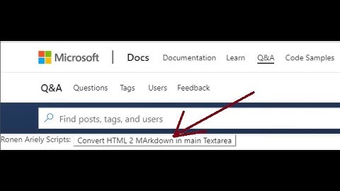 Fix Bug in Microsoft QnA forusm - Convert Html to Markdown