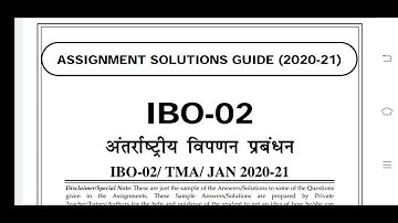 IBO 02 Ignou Solved Assignment 2020-21