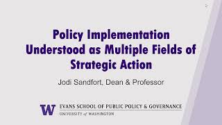 Celebrity Policy implementation understood as multiple fields of strategic action Profile
