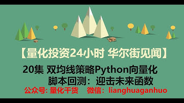 【量化投资24小时 华尔街见闻】20集 双均线策略Python向量化脚本回测：迎击未来函数
